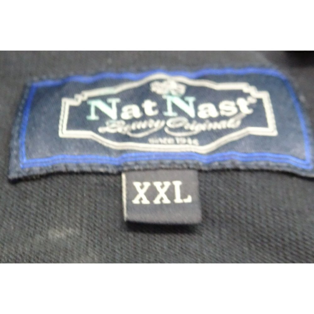 Nat Nast Blue/Black Button Down Silk Blend Shirt Size 2XL - Picture 3 of 7